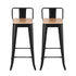 Artiss Set of 2 Metal Bar Stools Industrial Counter Height 77cm with Backrest