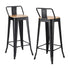 2x Bar Stools Kitchen Counter High Chair Dining Stackable Metal Black