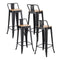 Artiss Set of 4 Metal Bar Stools Industrial Counter Height 77cm with Backrest