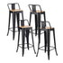Artiss Set of 4 Metal Bar Stools Industrial Counter Height 77cm with Backrest