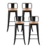 Artiss Set of 4 Metal Bar Stools Industrial Counter Height 77cm with Backrest