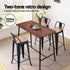 Artiss Set of 4 Metal Bar Stools Industrial Counter Height 77cm with Backrest