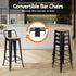 4x Bar Stools Kitchen Counter High Chair Dining Stackable Metal Black