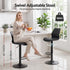 Artiss 2x Bar Stools Counter Chair Gas Lift Kitchen Extra Higher Back PP Black
