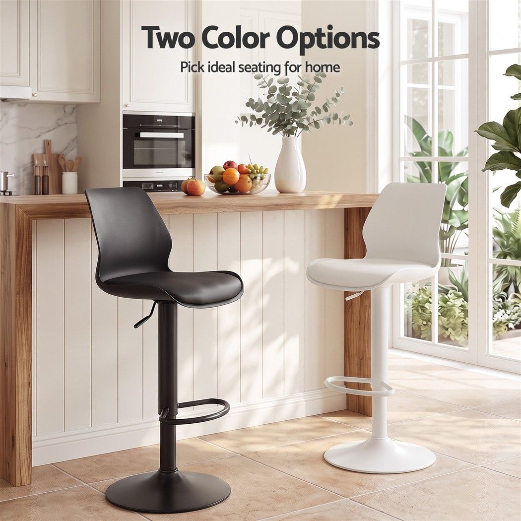 Artiss 4x Bar Stools Counter Chair Gas Lift Kitchen Extra Higher Back PP Black