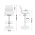 Artiss 2x Bar Stools Counter Chair Gas Lift Kitchen Extra Higher Back PP White