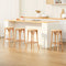 Artiss 4x Rattan Bar Stools Beech Wood Counter Stools 65cm Pine