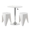 Bar Table & Stool Set – Height Adjustable, 360° Swivel, Stackable Stools, White