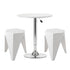 Bar Table & Stool Set – Height Adjustable, 360° Swivel, Stackable Stools, White