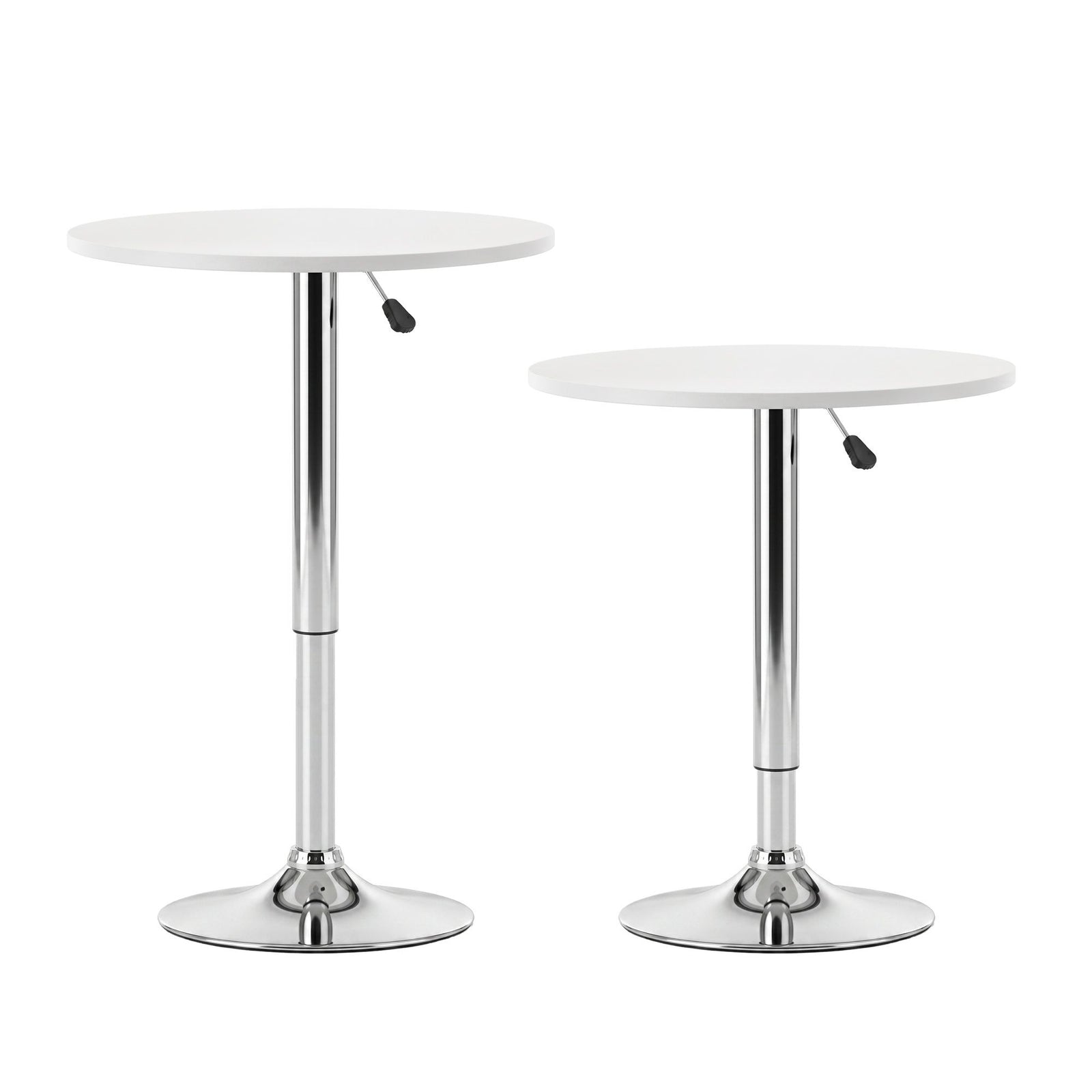 Bar Table & Stool Set – Height Adjustable, 360° Swivel, Stackable Stools, White
