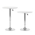 Bar Table & Stool Set – Height Adjustable, 360° Swivel, Stackable Stools, White
