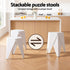 Bar Table & Stool Set – Height Adjustable, 360° Swivel, Stackable Stools, White