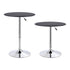 Bar Table & 2 Stools Set – PVC Leather Top, Height Adjustable, Black