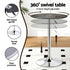 Bar Table & 2 Stools Set – PVC Leather Top, Height Adjustable, Black