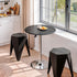 Bar Table & 2 Stools Set – PVC Leather Top, Height Adjustable, Black