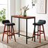 Artiss 3 Piece Bar Table and Stools Set Industrial Kitchen Breakfast Bar Brown