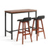 Artiss 3 Piece Bar Table and Stools Set Industrial Kitchen Breakfast Bar Brown