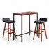 Artiss 3 Piece Bar Table and Stools Set Industrial Kitchen Breakfast Bar Brown