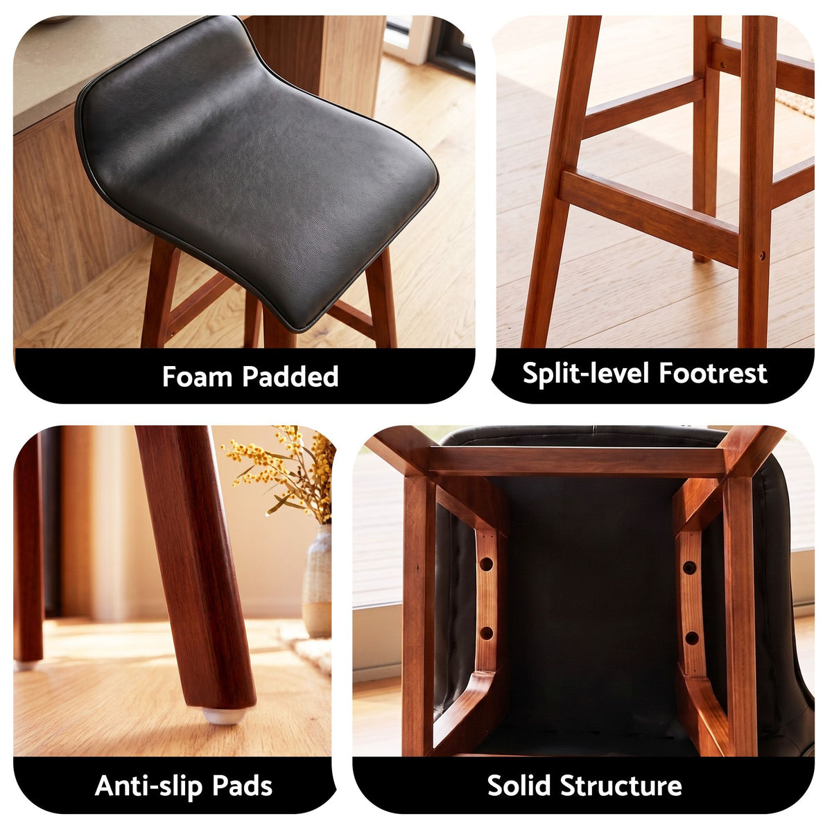 Artiss 3 Piece Bar Table and Stools Set Industrial Kitchen Breakfast Bar Brown