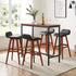 Artiss 5 Piece Bar Table and Stools Set Industrial Kitchen Breakfast Bar Brown