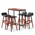 Artiss 5 Piece Bar Table and Stools Set Industrial Kitchen Breakfast Bar Brown