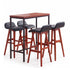 Artiss 5 Piece Bar Table and Stools Set Industrial Kitchen Breakfast Bar Brown