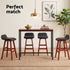 Artiss 5 Piece Bar Table and Stools Set Industrial Kitchen Breakfast Bar Brown