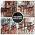 Artiss 5 Piece Bar Table and Stools Set Industrial Kitchen Breakfast Bar Brown