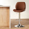 Artiss 1x Adjustable Bentwood Bar Stool Brown PU Leather Swivel Chair