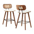 2x Artiss Bar Stools Kitchen Counter Rattan Chairs PU Leather Padding