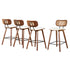 4x Artiss Bar Stools Kitchen Counter Rattan Chairs PU Leather Padding