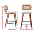 4x Artiss Bar Stools Kitchen Counter Rattan Chairs PU Leather Padding