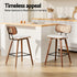 4x Artiss Bar Stools Kitchen Counter Rattan Chairs PU Leather Padding