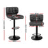 Set of 2 Grey PU Leather Bar Stools Adjustable Swivel Kitchen Chairs