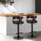 Artiss Set of 2 Adjustable Swivel Bar Stools PU Leather Kitchen Bar Chairs Black