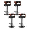 4x Bar Stools Gas Lift Faux Leather