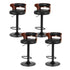 4x Bar Stools Gas Lift Faux Leather