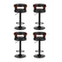4x Bar Stools Gas Lift Faux Leather