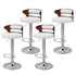 Artiss 4x Bar Stools Counter Chair Kitchen Bentwood Gas Lift PU Leather White