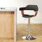 Wood PU Leather Bar Stool Swivel Adjustable Height Chrome Kitchen Chair