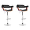 Artiss 2x Bar Stools Gas Lift Leather w/Armrest Black