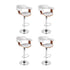 4x Artiss Bar Stools Gas Lift Leather with Armrest White