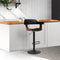 Artiss Wooden Bar Stool PU Leather Swivel Adjustable Height Armrest Black