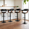 4x Gas Lift Bar Stools PU Leather Swivel Chairs with Armrests Black