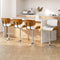 4x Gas Lift Bar Stools White PU Leather Swivel Chrome Base