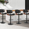 Artiss Set of 4 Adjustable Swivel Bar Stools PU Leather Kitchen Chairs Black