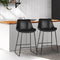 Artiss Set of 2 PU Leather Bar Stools Kitchen Counter Chairs Black Steel Frame