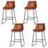 Artiss 4x Bar Stools Leather Padded Metal Legs Brown