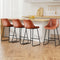 4x PU Leather Bar Stools Brown Steel Legs Counter Chairs