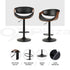 Bar Stools X3 Kitchen Counter Chair Gas Lift Swivel PU Ambrus Black